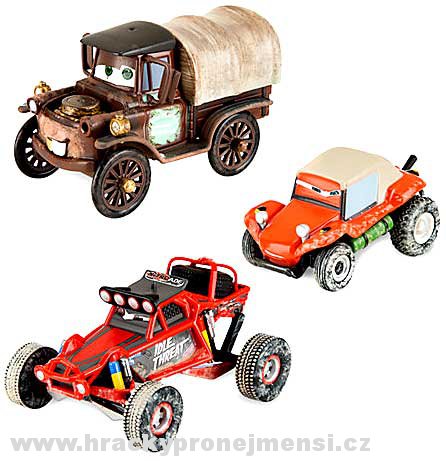 Disney Cars 3pack Mater jako Stanley Off Road Series (Stanley Mater, Idle Threat & Sandy Dunes)