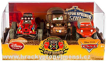 Disney Cars 3pack Mater jako Stanley Off Road Series (Stanley Mater, Idle Threat & Sandy Dunes)