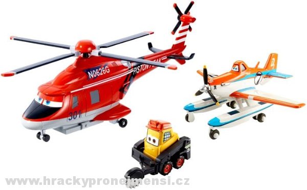 Planes 2: Fire & Rescue - 3pack Blade Ranger, Pontoon Dusty a Blackout (Letadla 2: Hasiči a záchranáři)