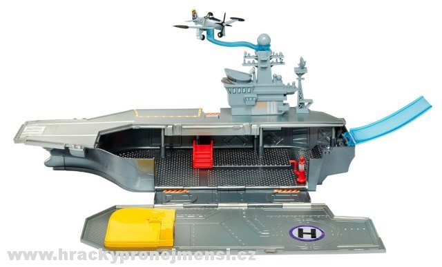 Planes (Letadla) - Aircraft Carrier Playset + Jolly Wrenches Dusty Crophopper - POŠKOZENÝ OBAL