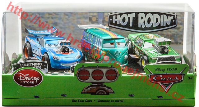 Cars (Auta) - Hot Roddin´ Set (3pack) - Dinoco Blesk, Fillmore, Chick Hicks