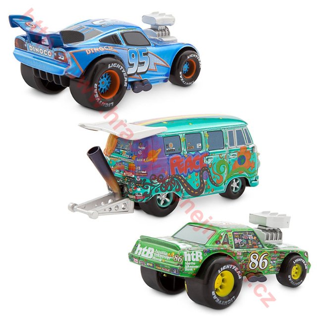 Cars (Auta) - Hot Roddin´ Set (3pack) - Dinoco Blesk, Fillmore, Chick Hicks