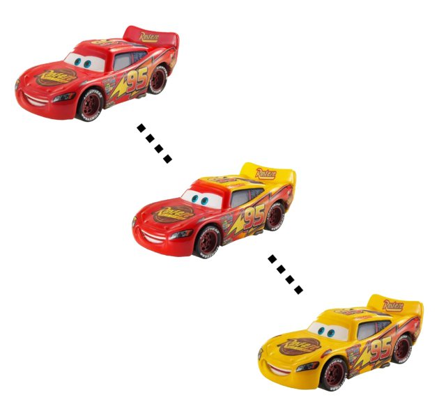 Cars 2 (Auta 2) - Color Changers Lightning McQueen (Blesk) - žlutá-červená