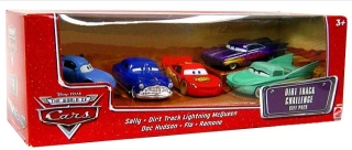 Cars Dirt Track Challenge - Sally + Doc Hudson + Dirt Track Lightning McQueen + Ramone + Flo