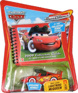Cars (Auta) - Night Vision Lightning McQueen + Sběratelský průvodce 2009 (Blesk McQueen) - Race O Rama